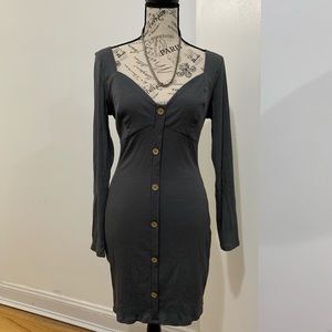 Grey dress with buttons